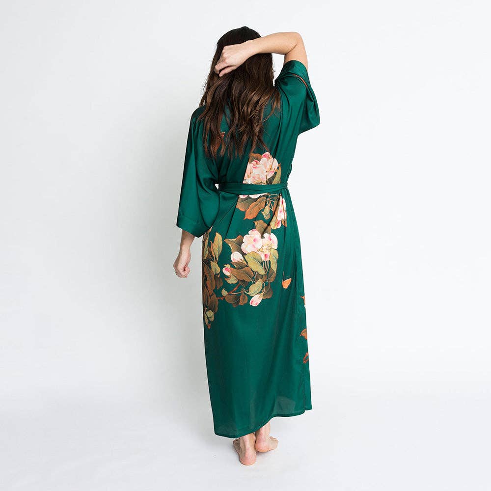 Peony & Butterfly Long Kimono Robe (Final Sale)