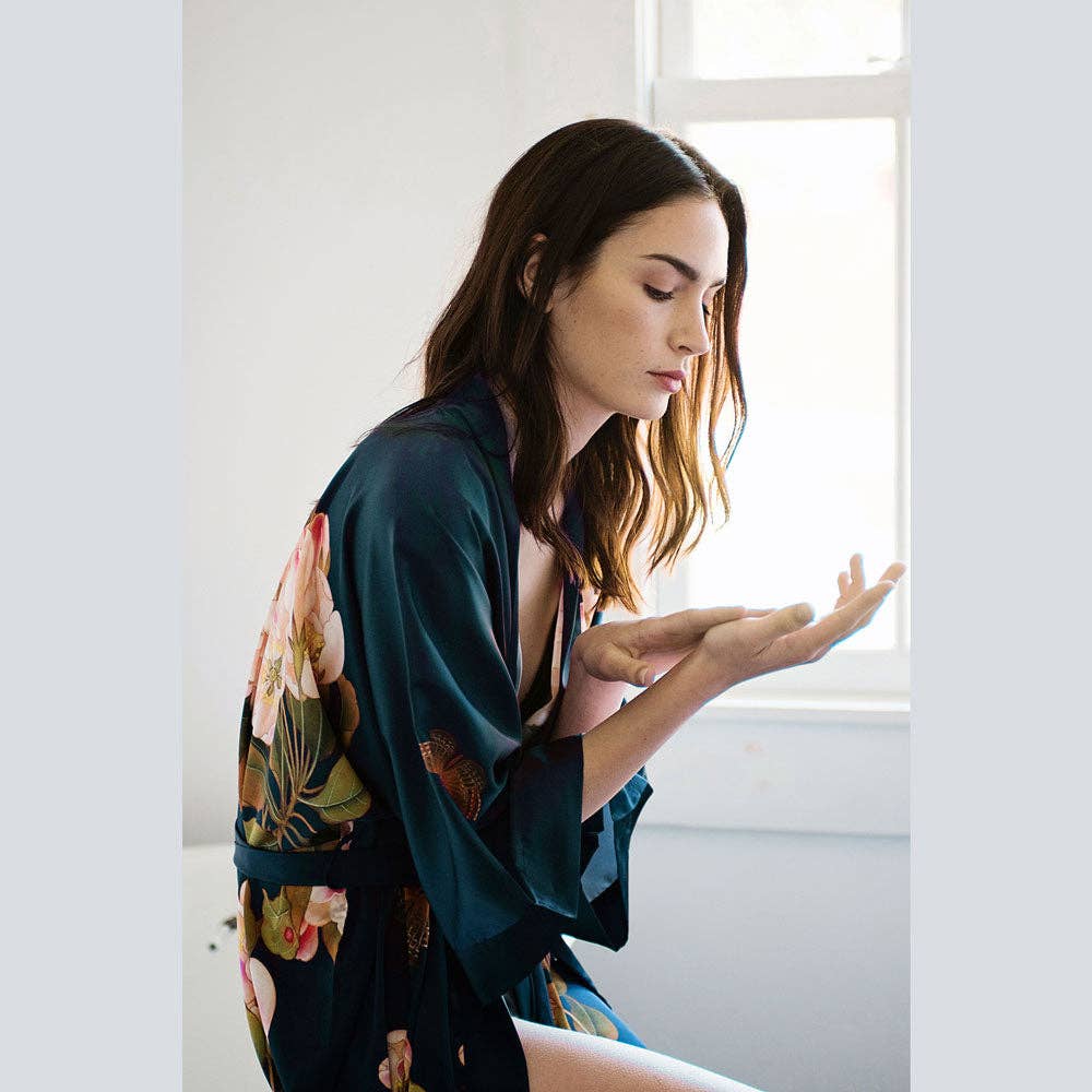 Peony & Butterfly Long Kimono Robe (Final Sale)