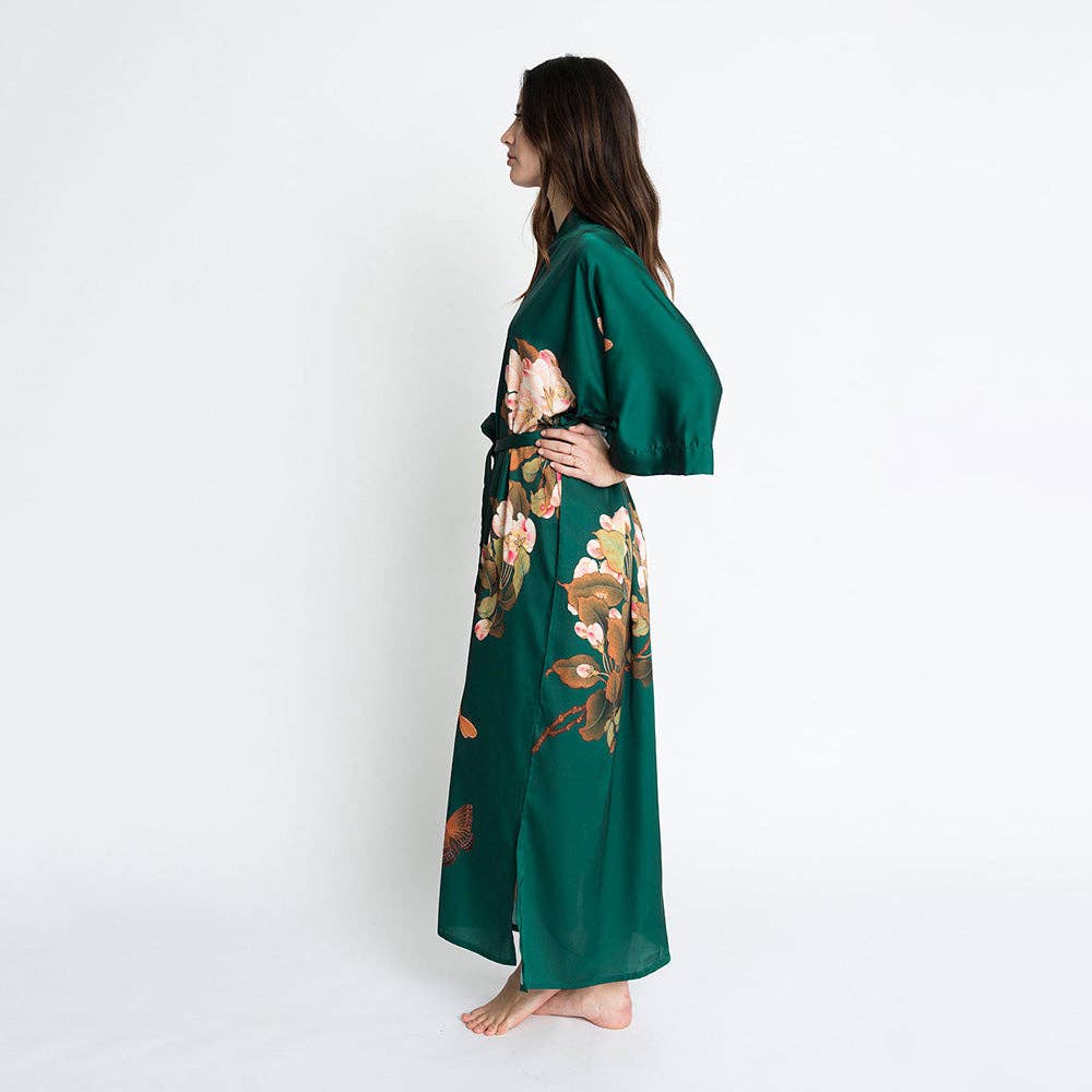 Peony & Butterfly Long Kimono Robe (Final Sale)
