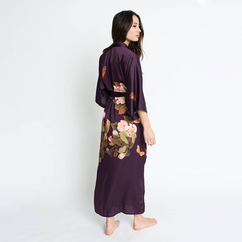 Peony & Butterfly Long Kimono Robe (Final Sale)