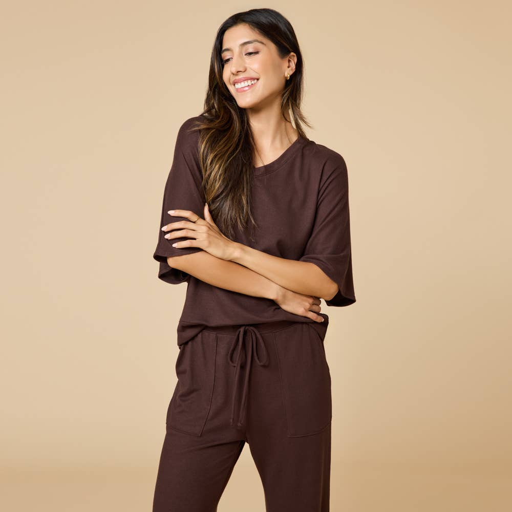 Dream Jersey Relaxed V-neck with Capri Lounge Set for Women