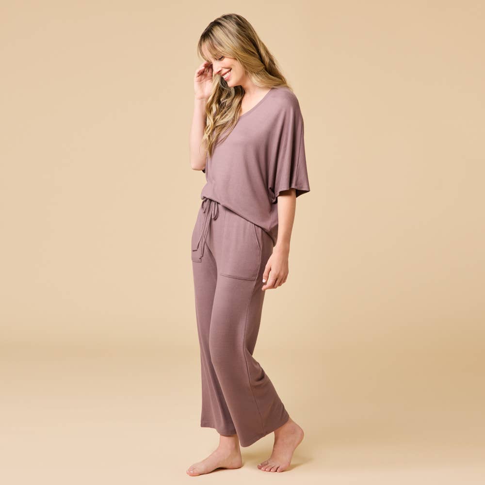 Dream Jersey Relaxed V-neck with Capri Lounge Set for Women