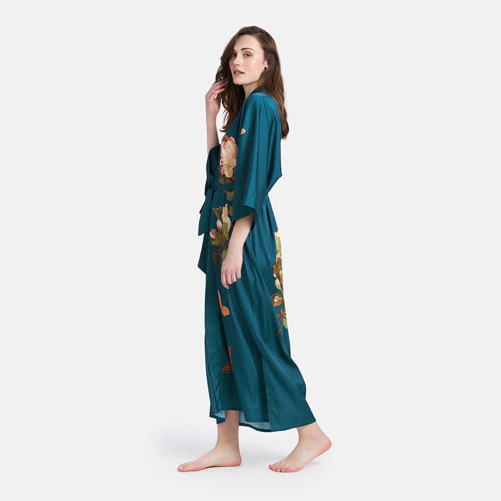 Peony & Butterfly Long Kimono Robe (Final Sale)