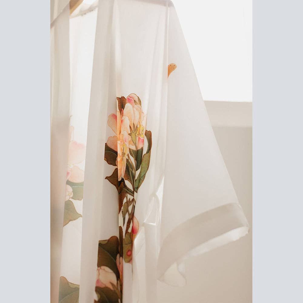 Peony & Butterfly Long Kimono Robe (Final Sale)