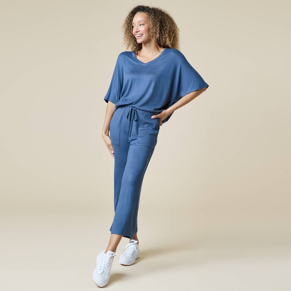 Dream Jersey Relaxed V-neck with Capri Lounge Set for Women