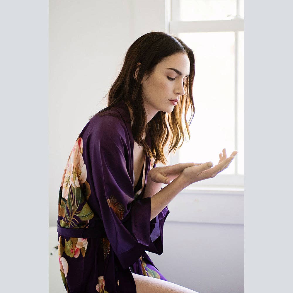 Peony & Butterfly Long Kimono Robe (Final Sale)