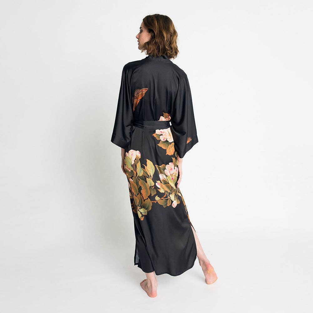 Peony & Butterfly Long Kimono Robe (Final Sale)