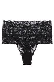 Never Say Never High Waisted Thong - Black