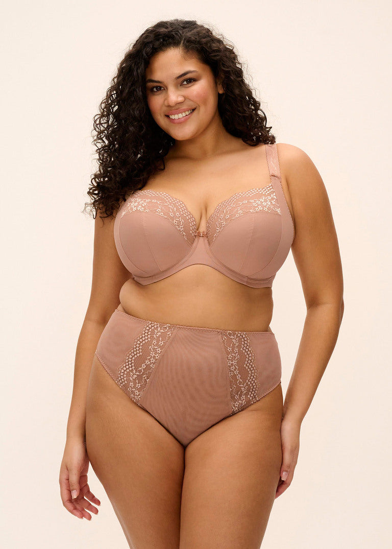 Elomi Lucie High Leg Brief - Mocha