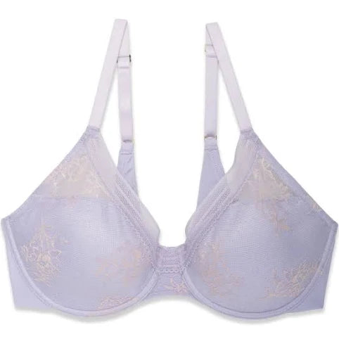 Love Lace Full Coverage Plunge T-Shirt Bra - Purple Pearl