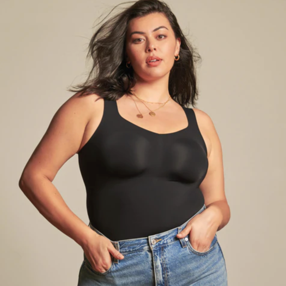 Seamless Defy Smoothing Tank by Evelyn & Bobbie offering smooth, wireless support and sleek silhouette under any garment.