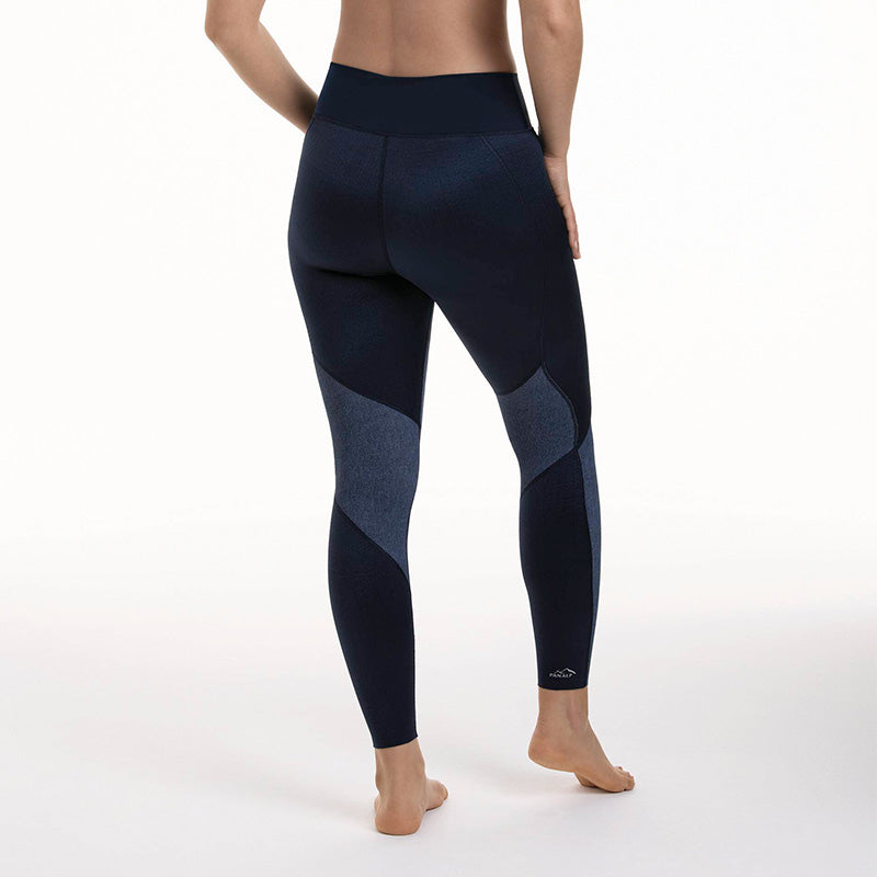 Anita Sports Compression Tight in a stylish jean color, designed with graduated compression and a sculpting fit. The high-waisted design provides core support, while the breathable, four-way stretch fabric enhances movement and comfort.