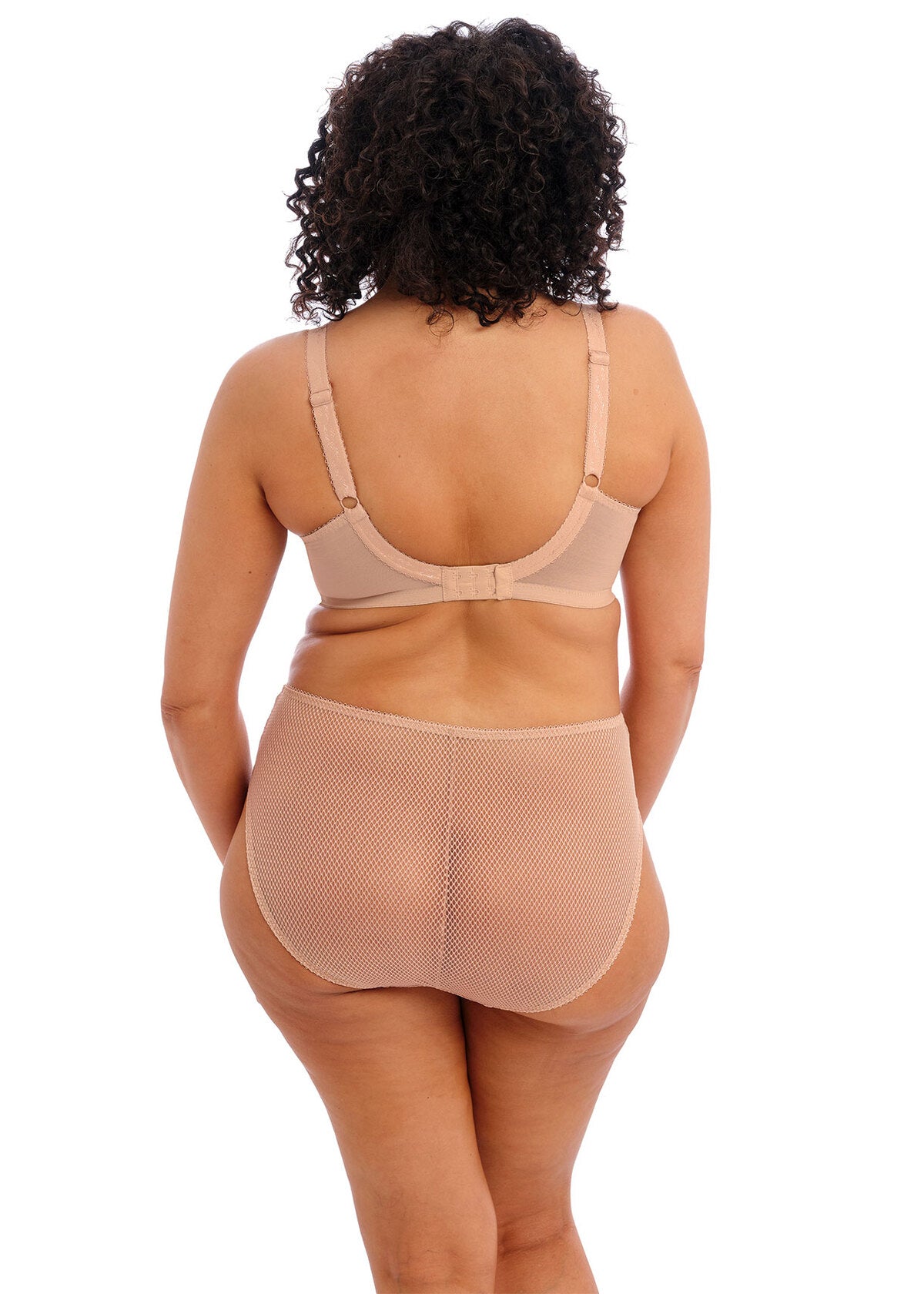 Back view of Elomi Charley Bra in Fawn with adjustable straps and lace band for a comfortable, supportive fit.