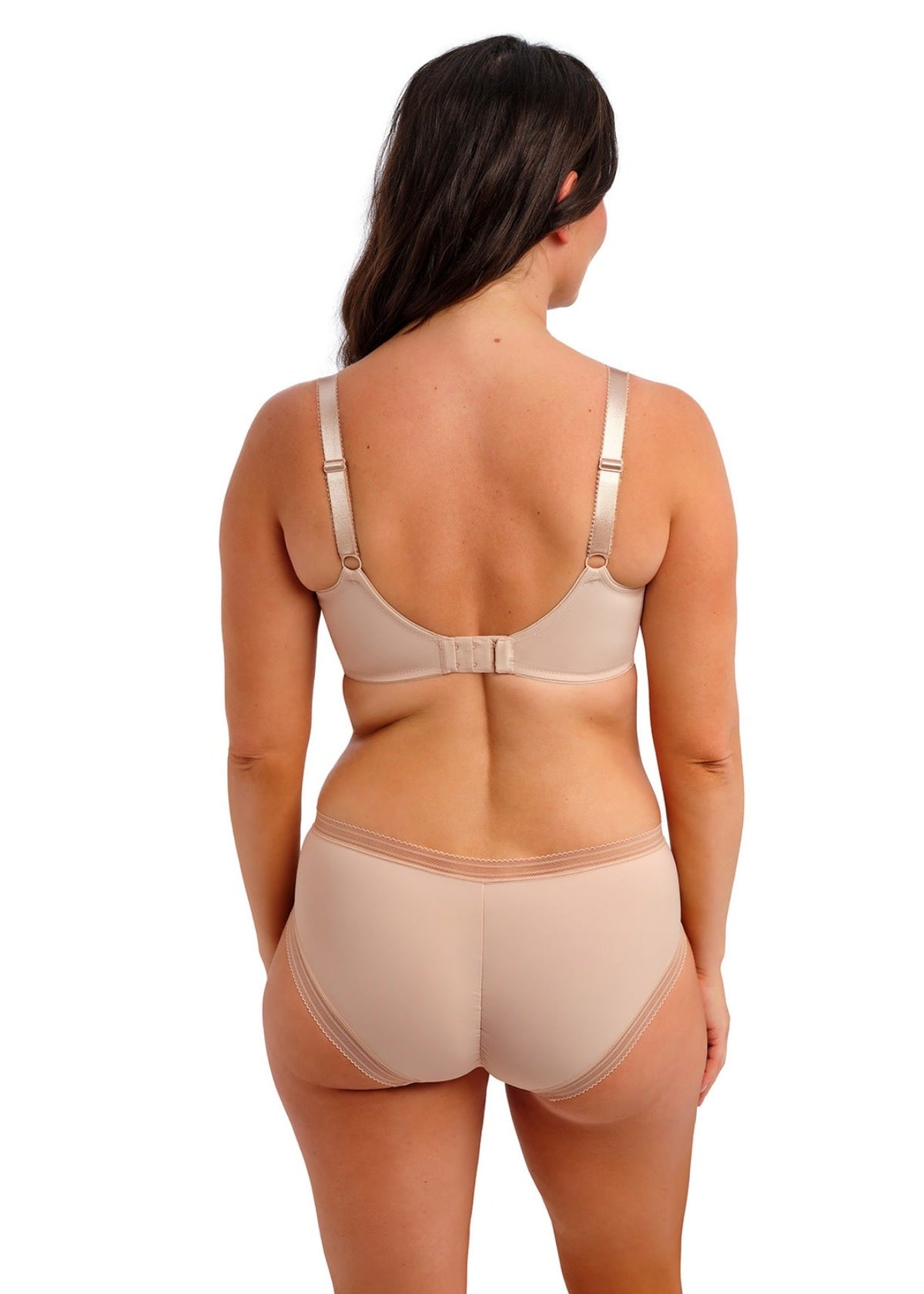 Back view of Fantasie Fusion Bra in Natural Beige, showing supportive tow back design and adjustable straps to prevent slippage.