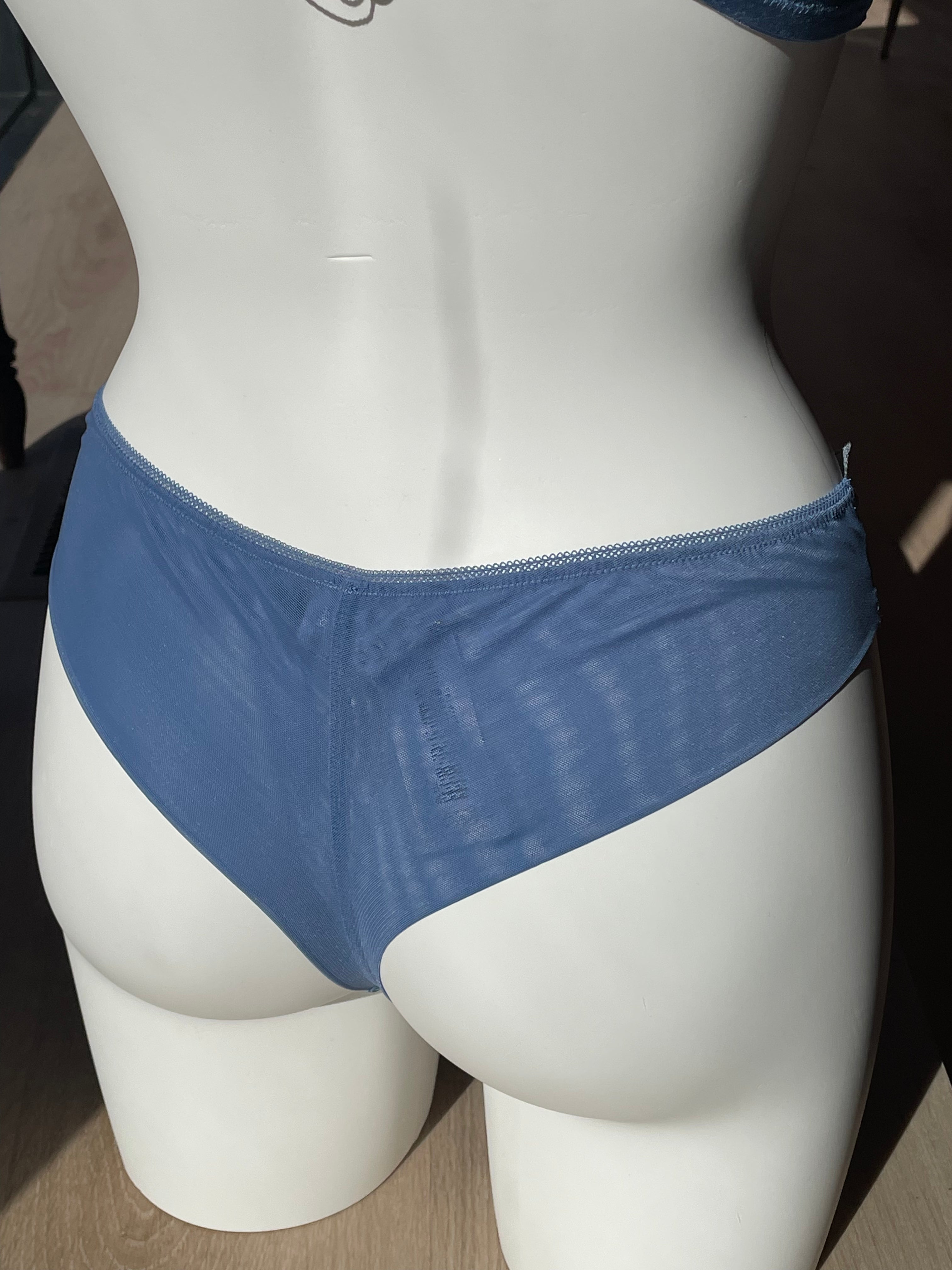 Huit Gabrielle Embroidered Tanga - Blue