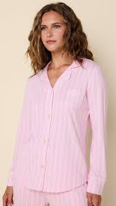 Heritage Stripe Pink Pima Knit Long-Sleeved Pajama