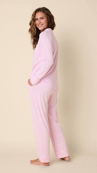 Heritage Stripe Pink Pima Knit Long-Sleeved Pajama