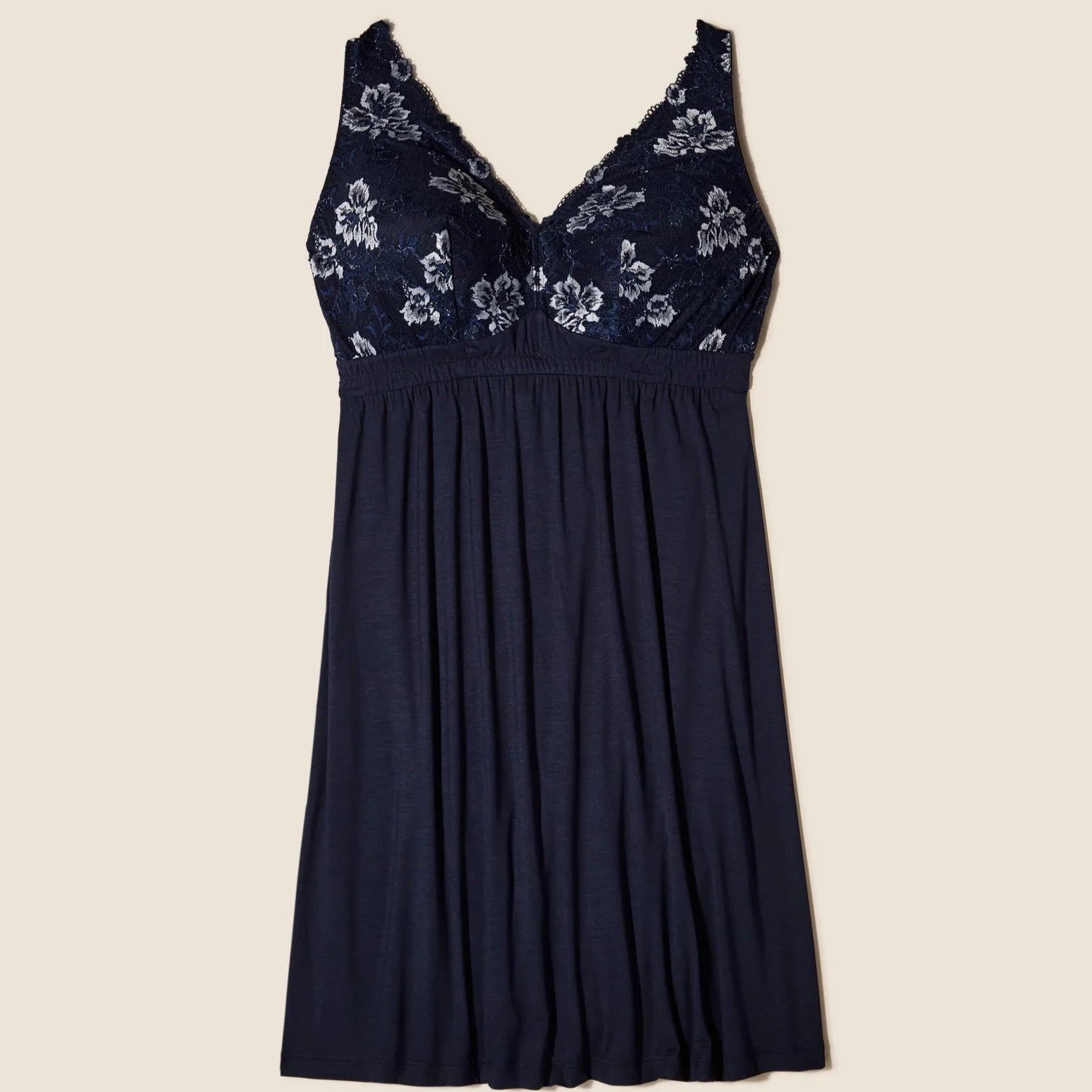 Cosabella Savona Extended Chemise- Blue/Ivory